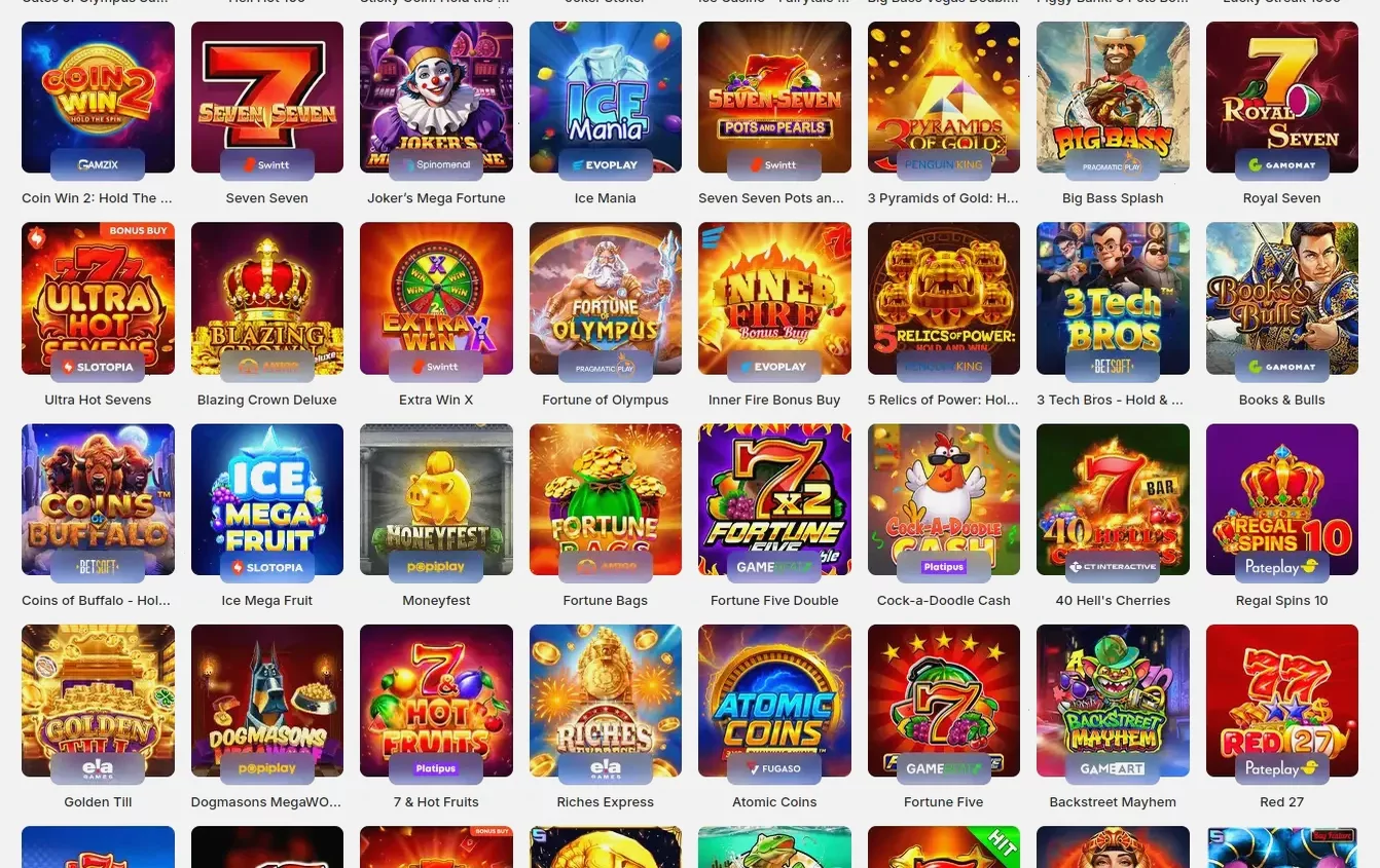 Игровое лобби Вулкан Платинум